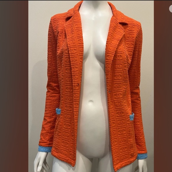 Summer Chanel terry cloth blazer cc logo embossed - Picture 13 of 13
